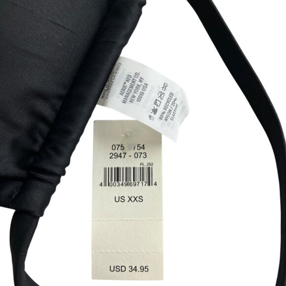Aerie XXS Ruched Bandeau Tie back bikini top in black NW - Picture 5 of 8